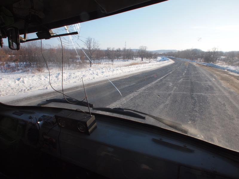 russia from the cabin of a minivan